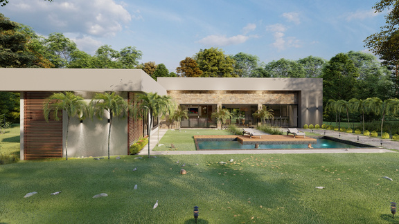 Render de casa de campo em Verê